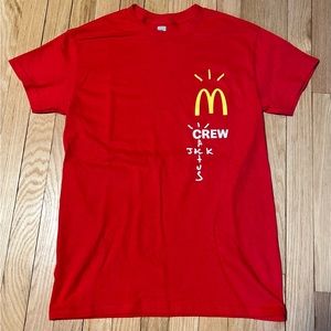 Size M,L,XL - Travis Scott x McDonalds Crew Red T-Shirt - Authentic